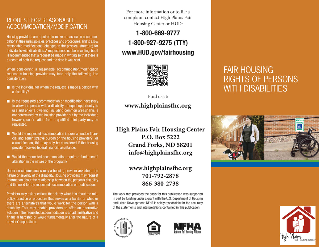 Fair Housing Rights of Persons with Disabilities Brochure, High Plains Fair Housing Center