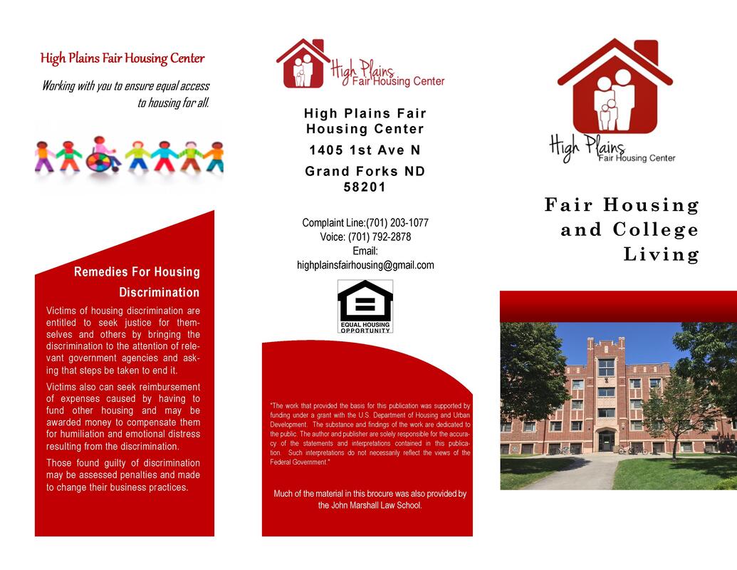 Fair Housing and College Living Brochure, High Plains Fair Housing Center