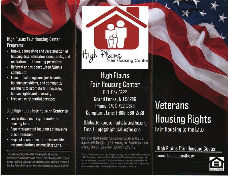 PiVeterans Housing Rights Brochure, High Plains Fair Housing Centercture